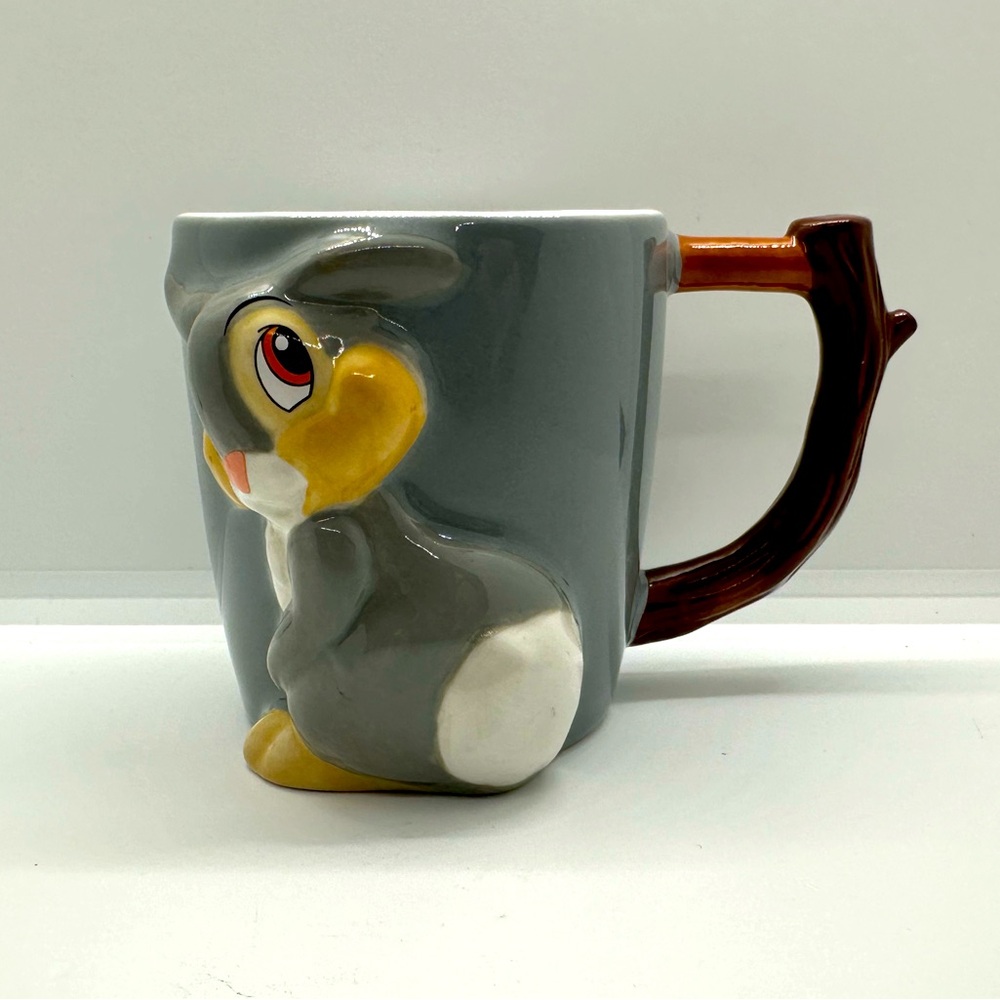 Disney Thumper Sculpted Coffee Mug Cup Bambi Rabbit Bunny Stick Handle